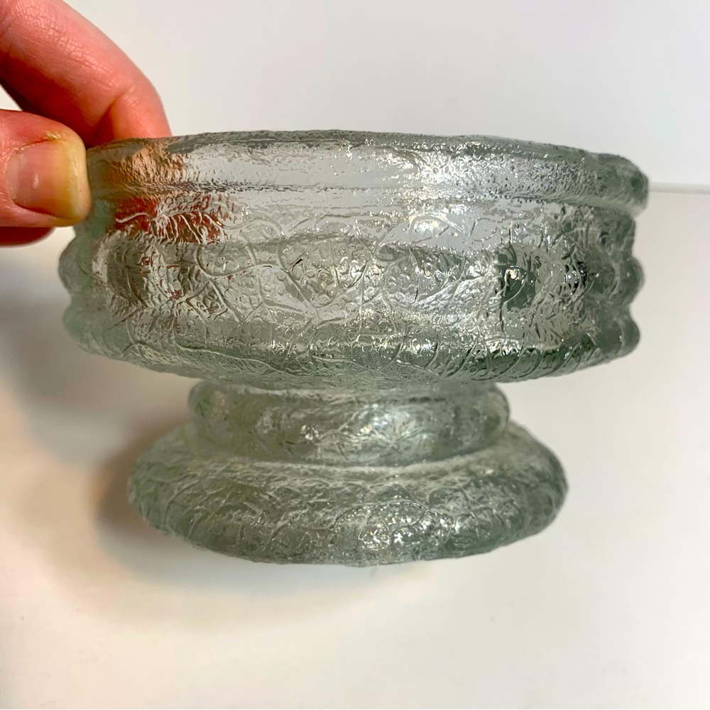 Vintage E.O. Brody Clear depression Glass Pillar Candle Holder